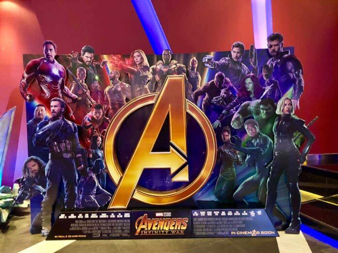 Bangkok,,Thailand,-,April,6,,2018:,View,Of,Standee,Avengers: