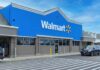 Walmart store exterior with parked cars