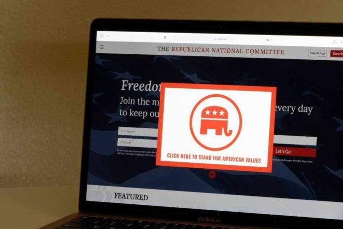 shutterstock_2069979245.jpg featured image Laptop screen displaying Republican National Committee website.