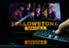 TV remote, Yellowstone Season 4 show on screen.