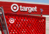 Red shopping cart in front of a Target store