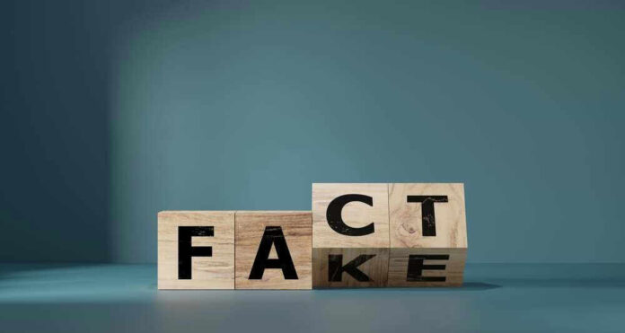 Wooden blocks displaying FACT and FAKE juxtaposed.