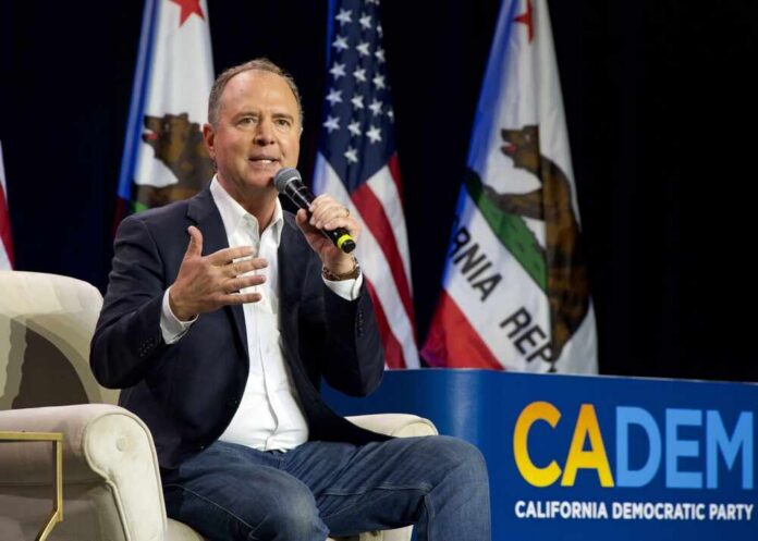 A speaker at a political event discussing on stage