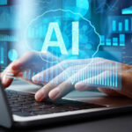 AI Mass Translations Hit St. Peter’s?! Person typing on laptop with AI hologram