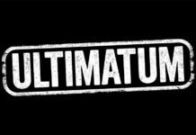 The word ULTIMATUM in bold white letters on a black background
