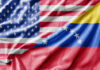 United States and Venezuela flags draped together