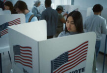 Red State BLOCKS Trump’s Redistricting! Chaos Ensues! People voting in booths with American flags.
