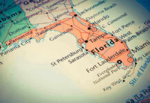 Map highlighting Floridas major cities and roads.