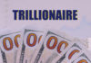 Hundred dollar bills with Trillionaire text above them