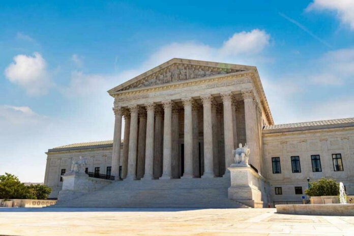 United States Supreme Court Building on a sunny day.