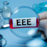Magnifying glass over test tube labeled EEE