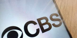 CBS logo displayed on a smartphone screen