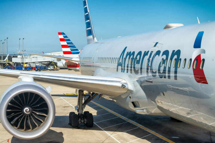 AiAmerican Airlines plane on airport tarmac