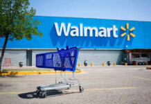 Walmart Recall Triggers Listeria Concern Shopping cart in a Walmart parking lot.