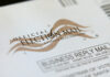 Official election mail envelope with postal service markings