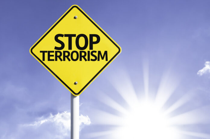 Stop terrorism sign