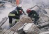Silence, Then Screams: Floors Vanish Rescue workers search rubble at a disaster site