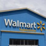 Walmart Flagged — Salmonella Scare Walmart Supercentre exterior with blue facade and logo