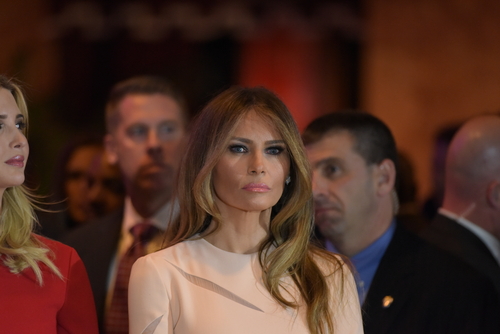 New,York,City,-,April,19,2016:,Republican,Presidential,Front Melania Trump at an event with a crowd in the background