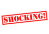 Red text stating the word shocking