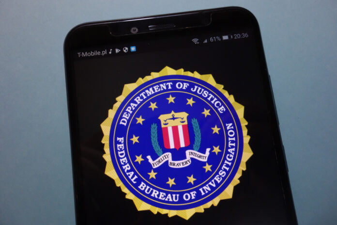 FBI logo displayed on a smartphone screen