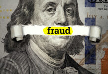 FRAUD ALERT: ‘Free’ COVID Tests Exposed Dollar bill with fraud text overlay
