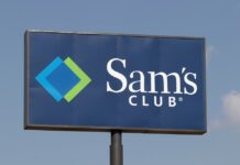 Dinner Wars Hit Sam’s Club Sign for Sam's Club featuring a blue background and logo