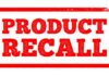 Product recall notice in bold red stamp style text